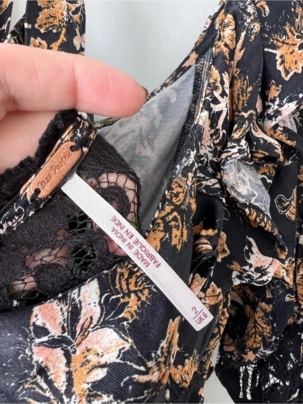 Free People Lucie Floral Lace Mini Dress